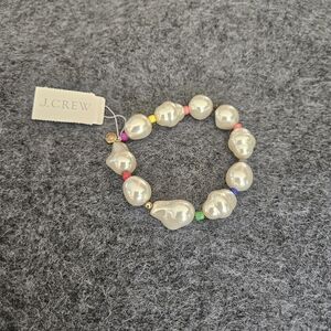 J. Crew Pearl and Multicolor Bead Bracelet New!